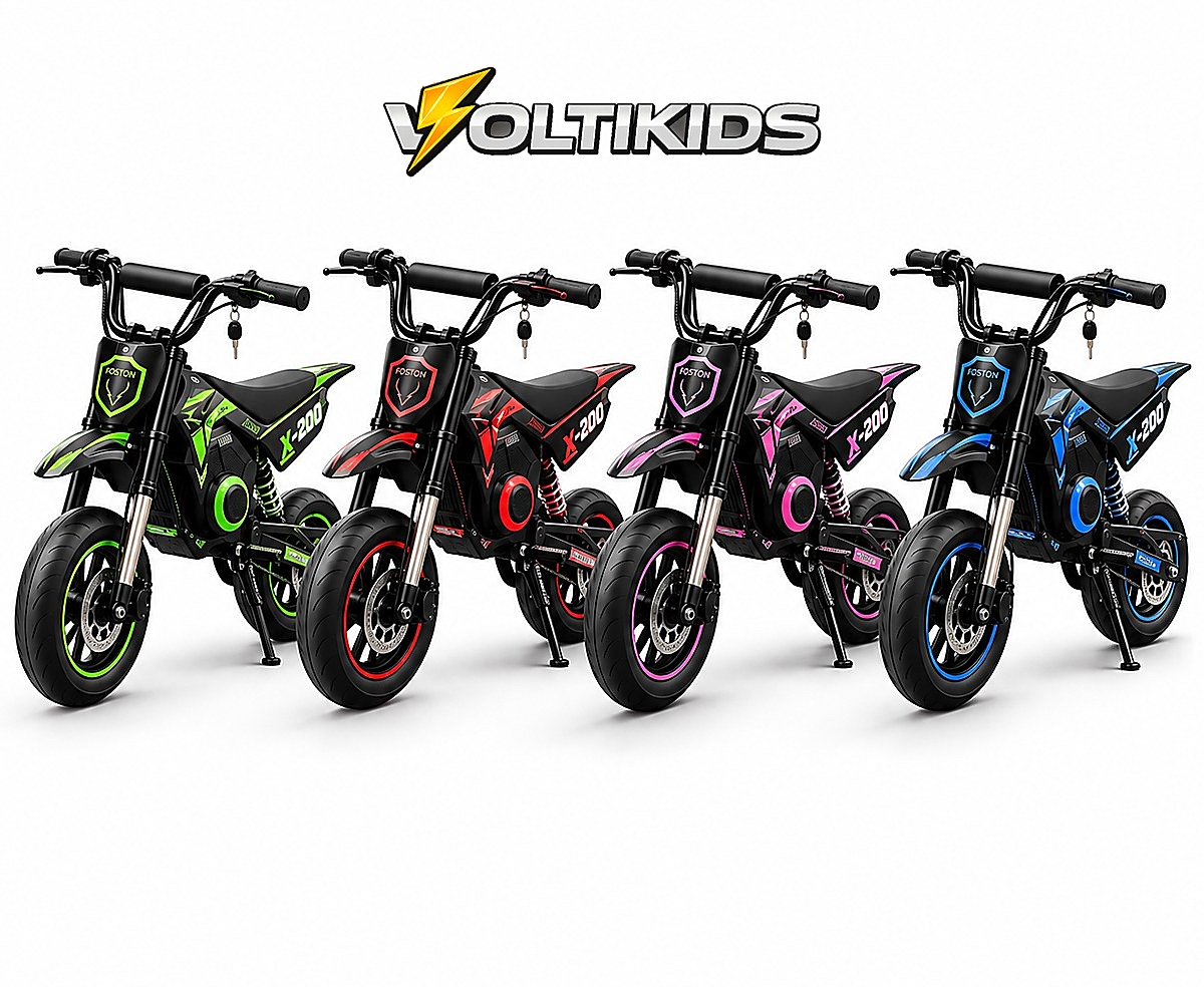 Foston X200 en los 4 colores disponibles: verde, rojo, rosa y azul